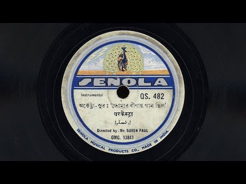 “তোমার বীণায় গান ছিল / পিয়া মিলন কো যানা” – Orchestra Directed by Mr. Suren Paul (1930s)